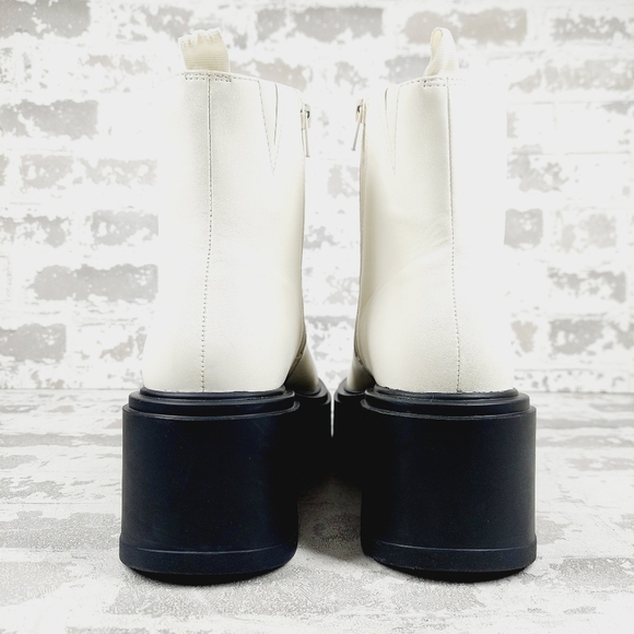 New Bp Milo White Vegan Zip Up Platform Ankle Boots i19 - Picture 6 of 15